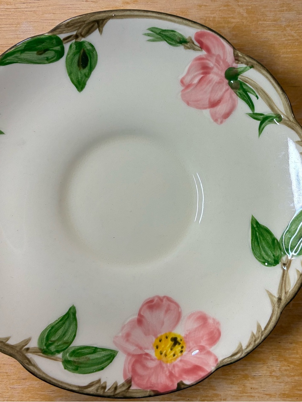 Franciscan Vintage Tea Saucer 5 3/4in Floral Desert Rose USA Earthenware.